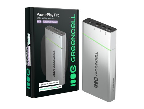 Powerbank Greencell PowerPlay Pro 20800mAh 65W – carregamento rápido, PD, Ultra Charge, fabricação na Polônia