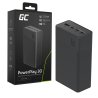 Greencell PowerPlay 30 - powerbank preto de 30 000mAh, 22,5W, 4 portas