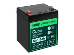 Greencell AGM VRLA 12V 5Ah bateria sem manutenção para caixa brinquedo câmera (91x70x102mm)