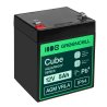 Greencell AGM VRLA 12V 5Ah bateria sem manutenção para caixa brinquedo câmera (91x70x102mm)