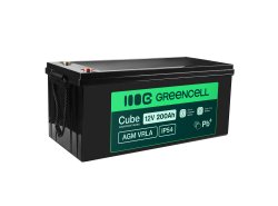 Greencell AGM VRLA 12V 200Ah bateria sem manutenção para barcos fotovoltaicos (240x522x226mm)