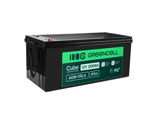 Greencell AGM VRLA 12V 200Ah bateria sem manutenção para barcos fotovoltaicos (240x522x226mm)