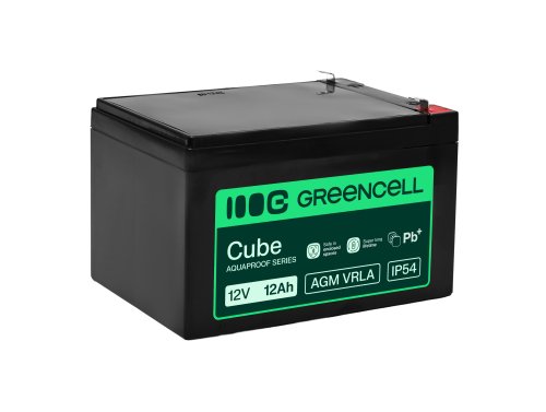 Greencell AGM VRLA 12V 12Ah bateria sem manutenção para caixa registradora, brinquedos, câmeras (151x98.5x95mm)
