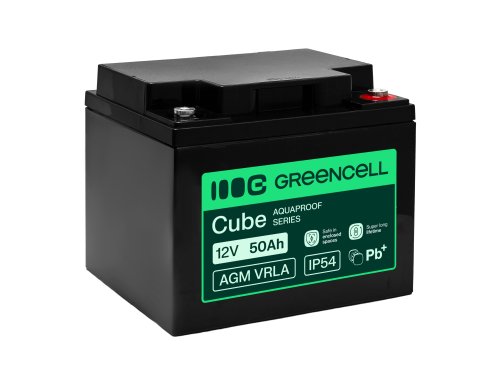 Greencell AGM VRLA 12V 50Ah sem manutenção para no-break, balança e trailer (197x166x170mm)