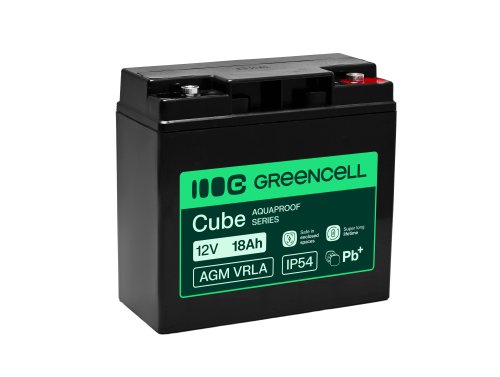 Greencell AGM VRLA 12V 18Ah bateria sem manutenção para caixa registradora, brinquedos, câmeras (181x77x167mm)