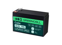 Green Cell CUBE LiFePO4 Bateria 7Ah 12.8V 89.6Wh de fosfato de ferro de lítio para UPS, Alarme, Brinquedo, CCTV Carro infantil