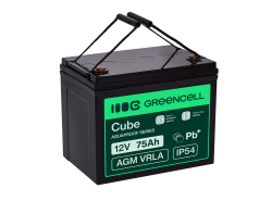 Green Cell CUBE AGM IP54 12V 75Ah Bateria de chumbo livre de manutenção para motor elétrico e autocaravana