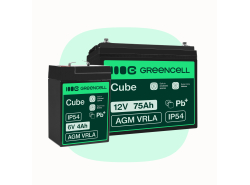 Green Cell CUBE AGM IP54 12V 75Ah Bateria de chumbo livre de manutenção para motor elétrico e autocaravana