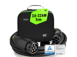 GC Snap Cabo de Carga Tipo 2 EV 11kW / 22kW 5m para Tesla Modelo 3 S X Y, VW ID.3, ID.4, Kia EV6, Audi E-Tron, Fiat 500e