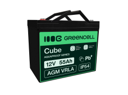 Green Cell CUBE AGM IP54 12V 55Ah Bateria de chumbo livre de manutenção para barcos e botes