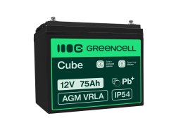 Bateria AGM GEL 12V 75Ah bateria de chumbo Green Cell livre de manutenção para motor elétrico e autocaravana
