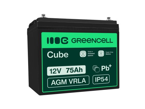 Bateria AGM GEL 12V 75Ah bateria de chumbo Green Cell livre de manutenção para motor elétrico e autocaravana