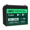 Bateria AGM GEL 12V 75Ah bateria de chumbo Green Cell livre de manutenção para motor elétrico e autocaravana