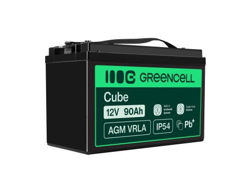 Bateria AGM GEL 12V 90Ah bateria de chumbo Green Cell livre de manutenção para autocaravanas e fotovoltaicos