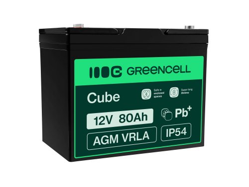Bateria Green Cell® AGM 12V 80Ah VRLA bateria de chumbo-ácido sem manutenção para iate veleiro solar campista casas móveis