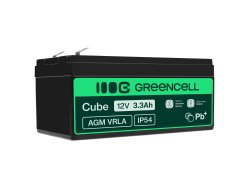 Bateria AGM GEL 12V 3,3Ah bateria de chumbo Green Cell livre de manutenção para caixas registradoras e contadores