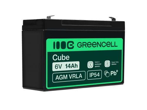 Bateria AGM GEL 6V 14Ah bateria de chumbo Green Cell livre de manutenção para alarme e iluminação livre de manutenção