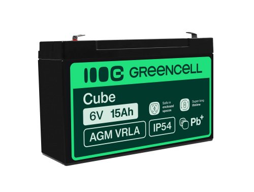 Bateria AGM GEL 6V 15Ah bateria de chumbo Green Cell livre de manutenção para alarme e iluminação