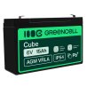 Bateria AGM GEL 6V 15Ah bateria de chumbo Green Cell livre de manutenção para alarme e iluminação