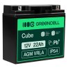 Bateria Green Cell® AGM 12V 22Ah bateria de chumbo-ácido sem manutenção para cortadores de grama, carrinhos de golfe
