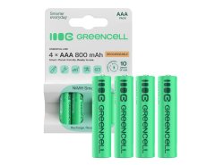 4x Pilhas recarregáveis AAA R3 800mAh Ni-MH Baterias Green Cell