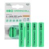 4x Pilhas recarregáveis AAA R3 800mAh Ni-MH Baterias Green Cell