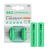 2x Pilhas recarregáveis AA R6 2600mAh Ni-MH Baterias Green Cell