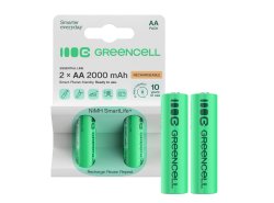 2x Pilhas recarregáveis AA R6 2000mAh Ni-MH Baterias Green Cell