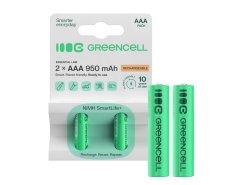 2x Pilhas recarregáveis AAA R3 950mAh Ni-MH Baterias Green Cell