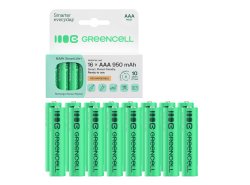 16x Pilhas recarregáveis AAA R3 950mAh Ni-MH Baterias Green Cell