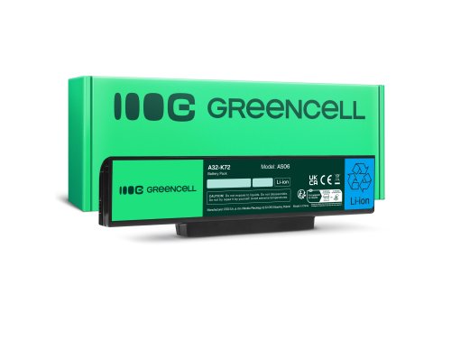 Green Cell Bateria A32-K72 para Asus K72 K72D K72F K72J K73S K73SV X73S X77 N71 N71J N71V N73 N73J N73S N73SV