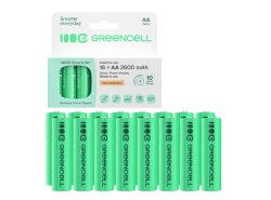 16x Pilhas recarregáveis AA R6 2600mAh Ni-MH Baterias Green Cell